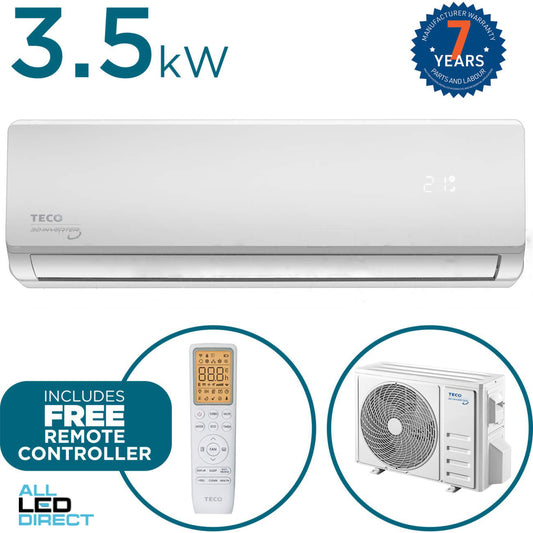 TECO 3.5kW Cool 4.5kW Heat Inverter Hi-Wall Indoor/Outdoor Air Conditioning Unit - WIFI Enabled