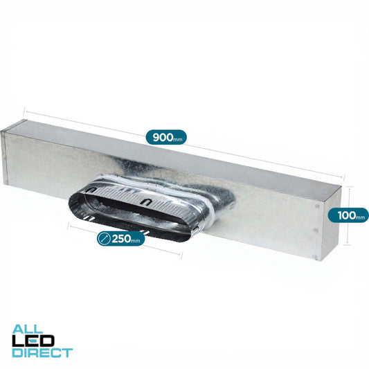 Powerwave 900mm x 100mm Metal Uni Boot with 250mm Spigot (10mm Internally Insulated)