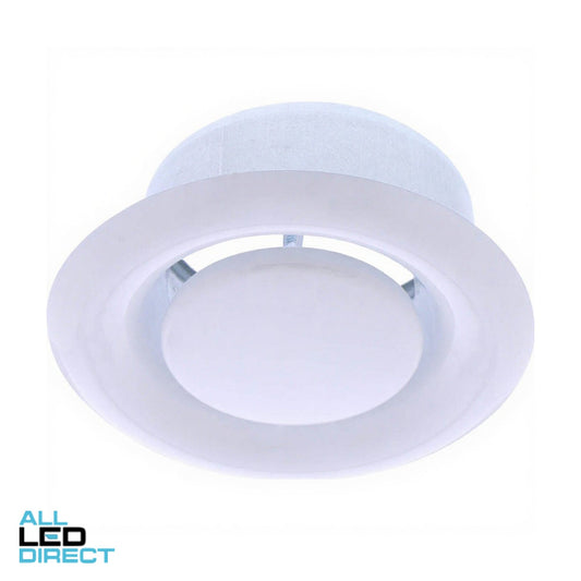 Fantech IDV Internal Duct Valve Round Adjustable Inlet Grille White Suitable for 100mm Duct