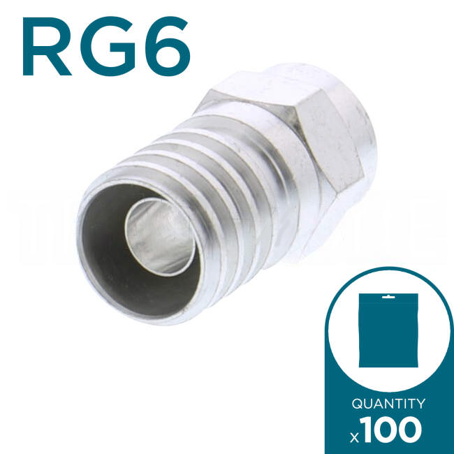 Clipsal RG6 Crimpable F Type Connector Pack of 100