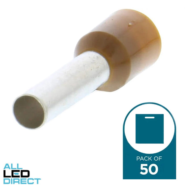 Wattmaster 10.0mm Bootlace Pin Longer Terminal Brown Pack Of 50