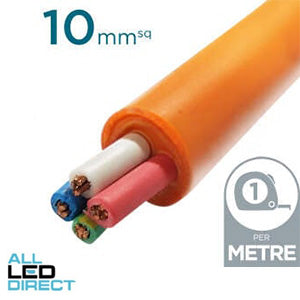 10mm 3 Core & Earth Orange Circular Cable Per Metre