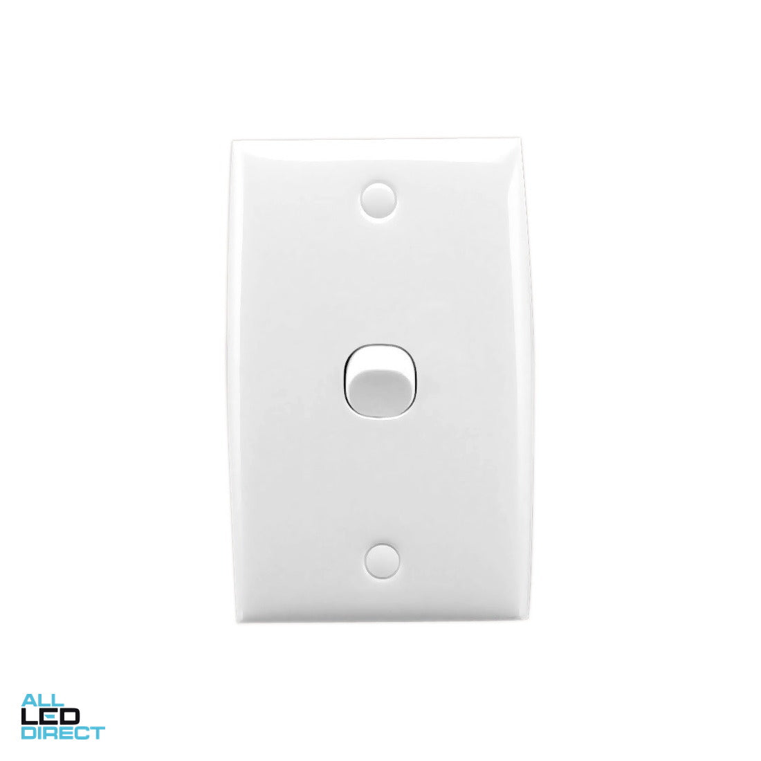 Clipsal 10 Amp 1 Gang STANDARD Vertical Internal Rocker Switch White ALL LED Direct