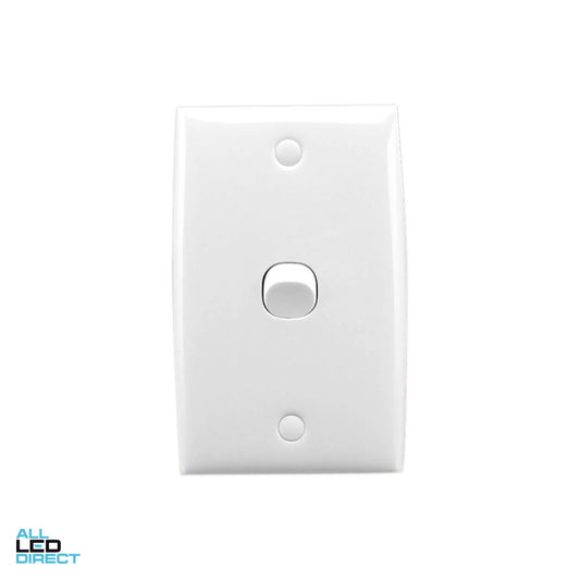 Clipsal 10 Amp 1 Gang STANDARD Vertical Internal Rocker Switch White ALL LED Direct