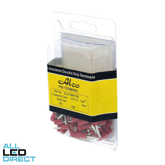 Wattmaster 0.5mm To 1.5mm  Insulated Pin Crimp Terminal Red Pack of 100