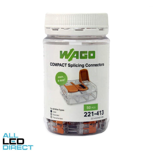 WAGO 4mm COMPACT Splicing Connector for 3 Conductors Jar of 50