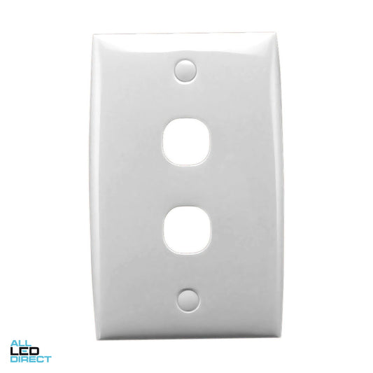 Clipsal 2 Gang STANDARD Grid Plate White ALL LED Direct