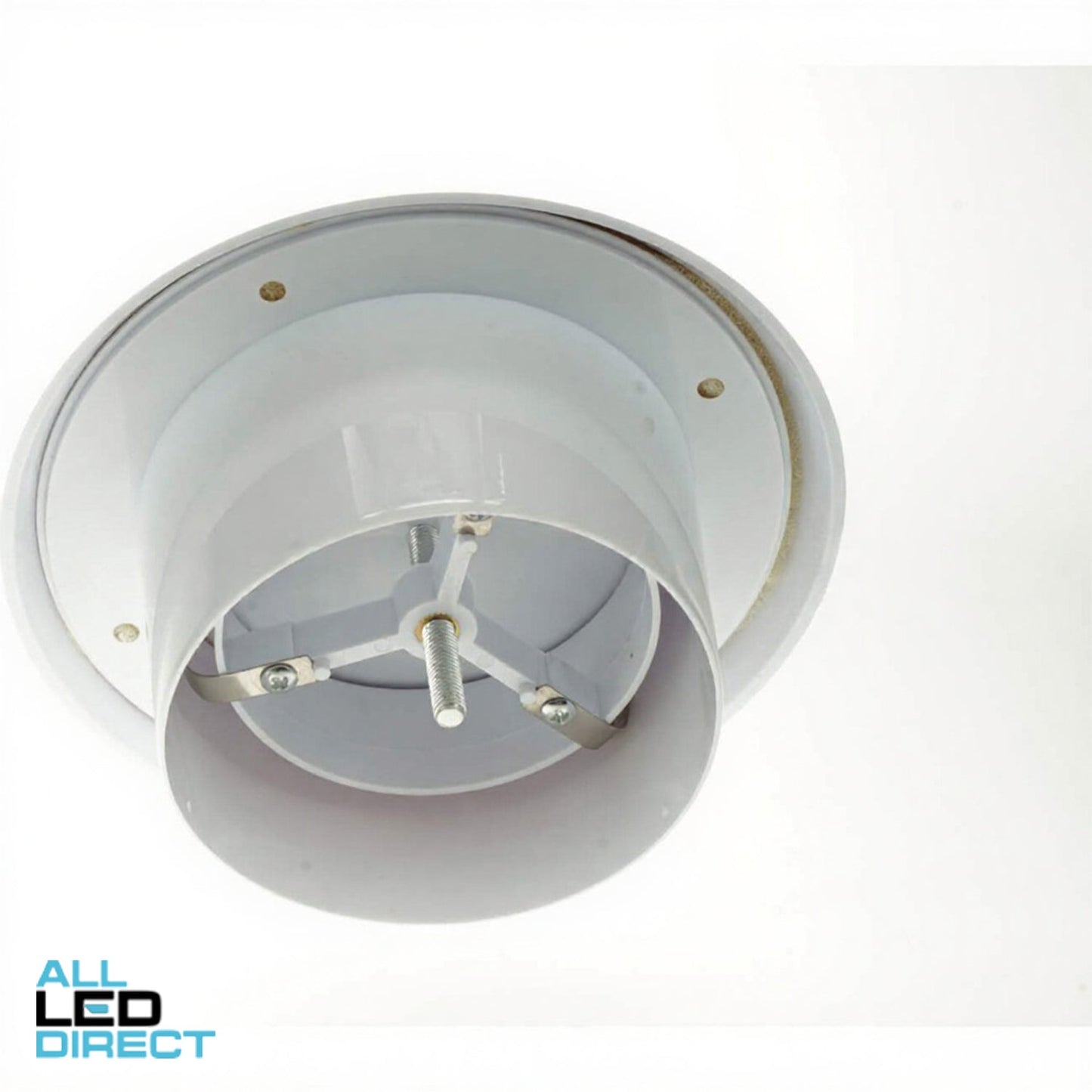 Ventair Ceiling Mounted Round Fixed Inlet or Outlet Grille White Suitable for 100mm Duct