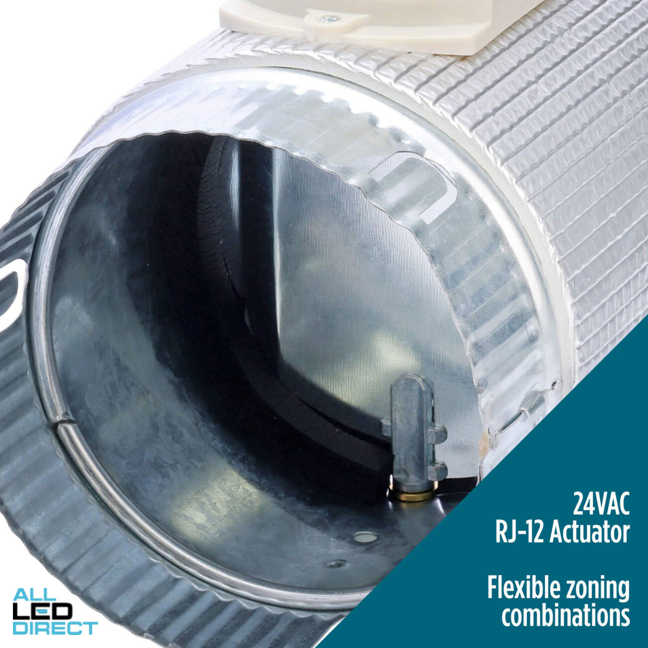 Powerwave Air 250mm DODC Motorised Metal Zone Damper 240 Volt