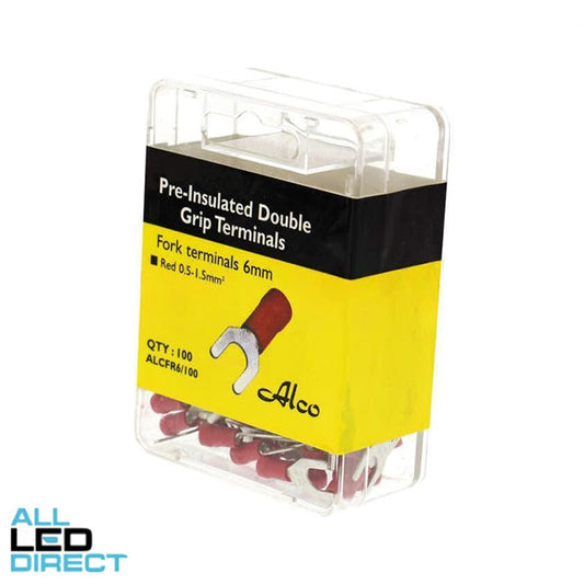 Wattmaster 6mm Fork Terminal Red Pack of 100