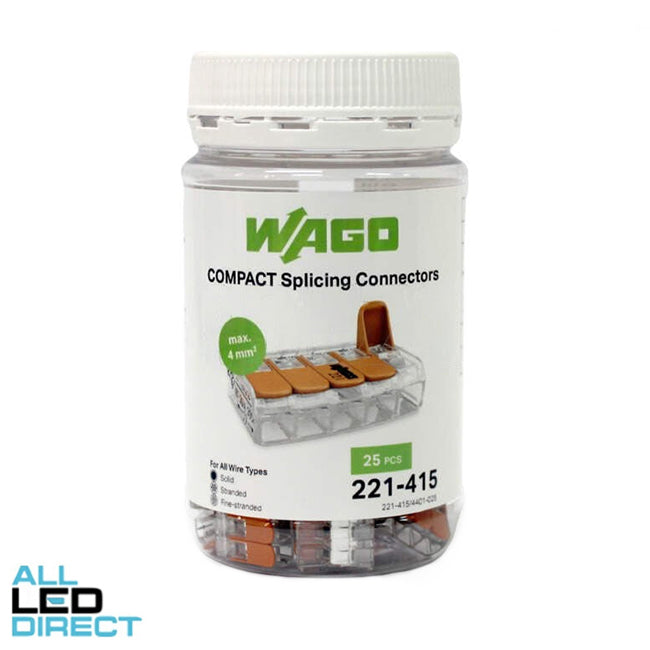 WAGO 4mm COMPACT Splicing Connector for 5 Conductors  Jar of 25