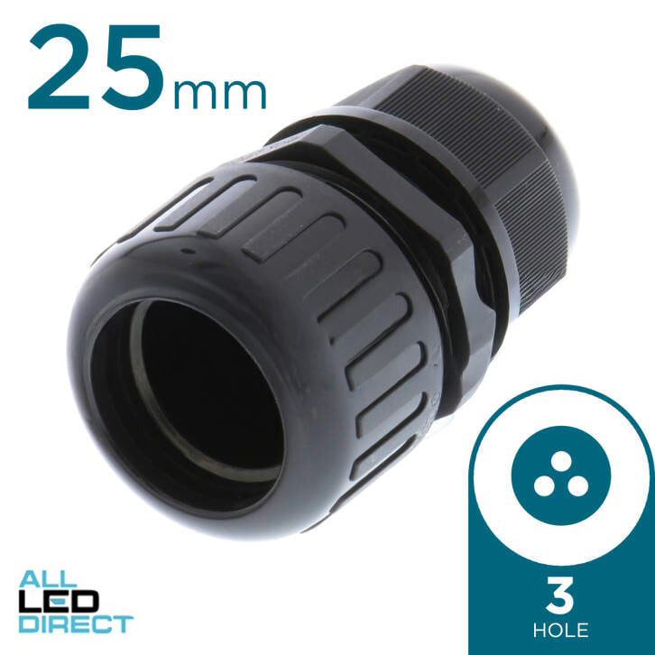 Cobalt Solar Energy 25mm Solar Nylon Gland With 3 Hole x 7mm End Of Conduit Each