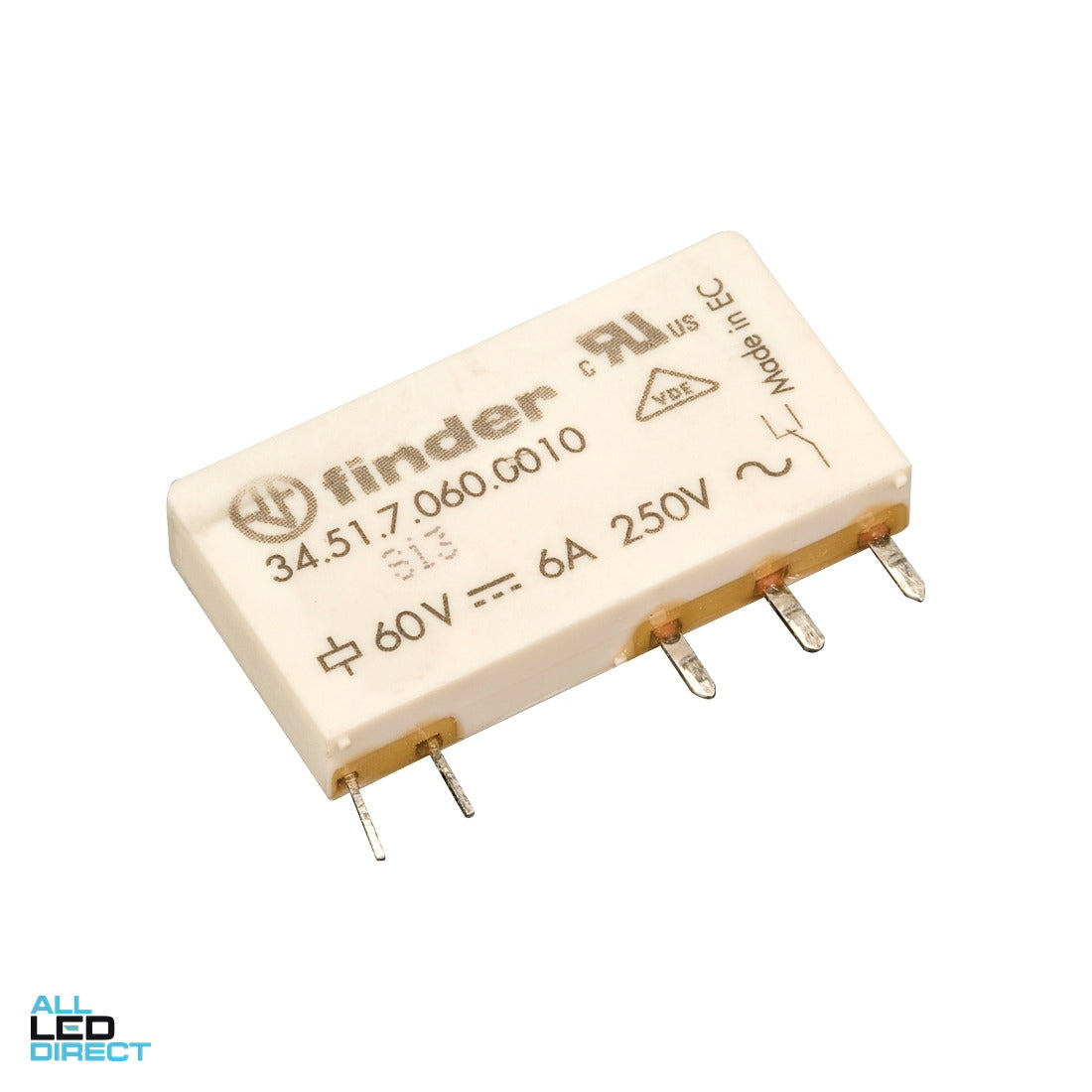 NHP FINDER 6 Amp 1 C/O Contact 24 Volts DC Coil PCB Relay ALL LED Direct