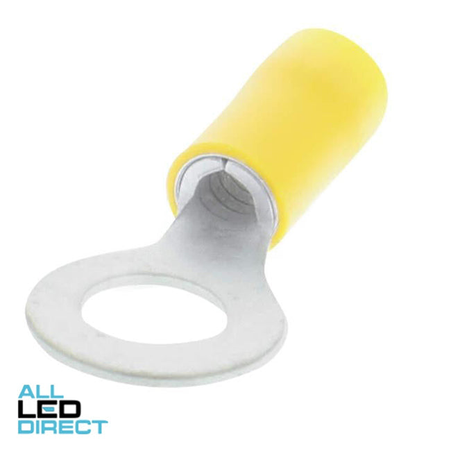 Wattmaster Stud Ring Terminal Suitable For 8mm Yellow Pack Of 50