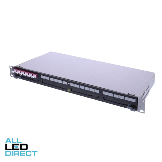Reichle & De-Massari 12 Core LC MM OM4 Loaded Fixed Enclosure Black face panel