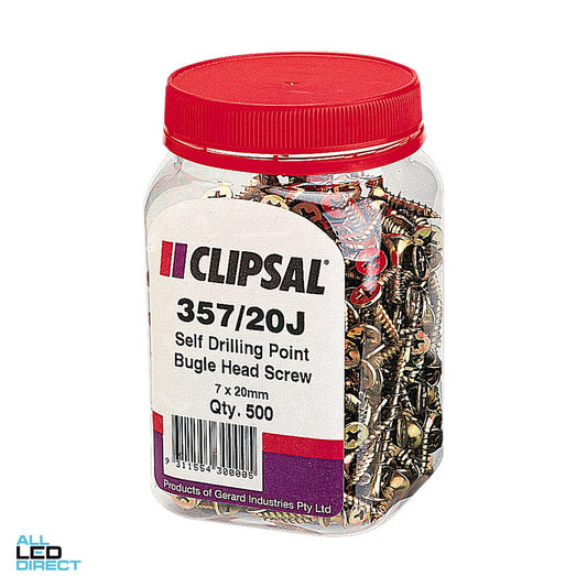 Clipsal 7 Gauge x 20mm Self Drill Bugle Head Screw 500 Jar