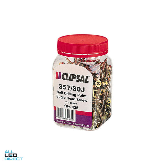 Clipsal 7 Gauge x 30mm Self Drill Bugle Head Screw 325 Jar