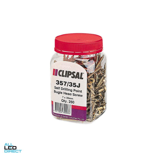 Clipsal 7 Gauge x 35mm Self Drill Bugle Head Screw 250 Jar