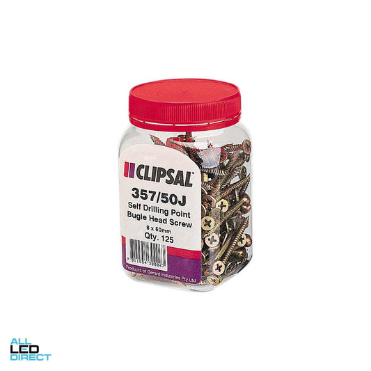 Clipsal 8 Gauge x 50mm Self Drill Bugle Head Screw 100 Jar