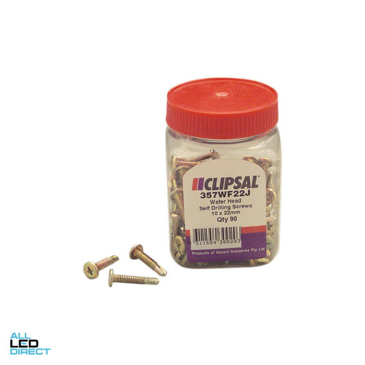 Clipsal 10 Gauge x 22mm Self Drill Wafer Head Screw 90 Jar