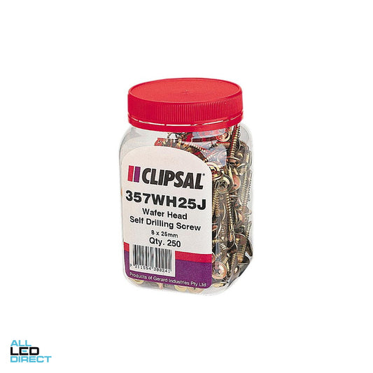 Clipsal 8 Gauge x 25mm Self Drill Washer Head Screw 250 Jar