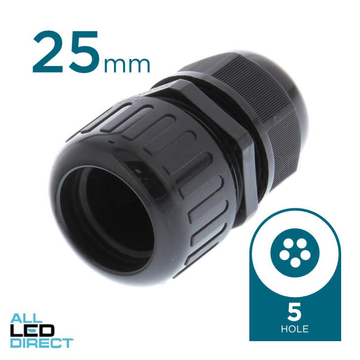 Cobalt Solar Energy 25mm  Solar Nylon Gland With 5 Hole x 6mm End Of Conduit Each