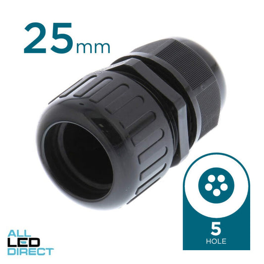 Cobalt Solar Energy 25mm  Solar Nylon Gland With 5 Hole x 6mm End Of Conduit Each