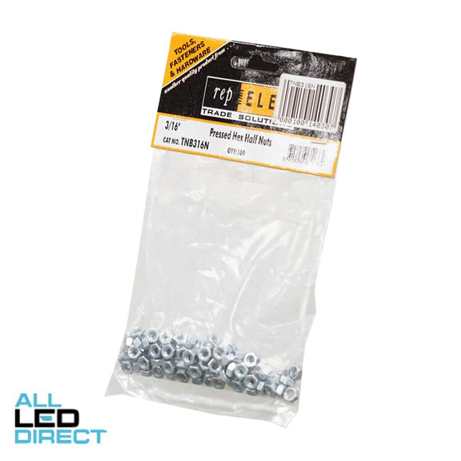 Repelec 3/16 Inch Hex Half Nuts Pack Of 100
