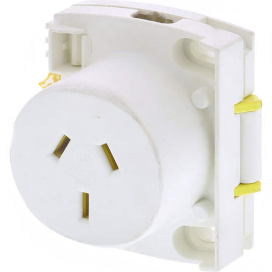 HPM 10 Amp Quick Connect 3 Pin Single Plug Base White Yellow