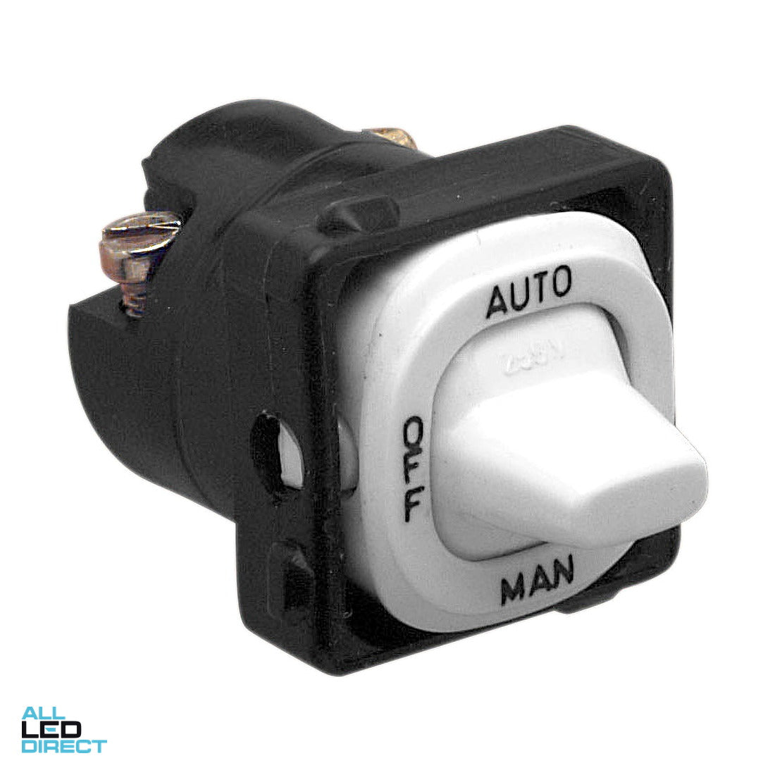 Clipsal 10 Amp 30 SERIES 3 PositionToggle Switch Mech Black Engraved With 'AUTO/OFF/MAN' ALL LED Direct