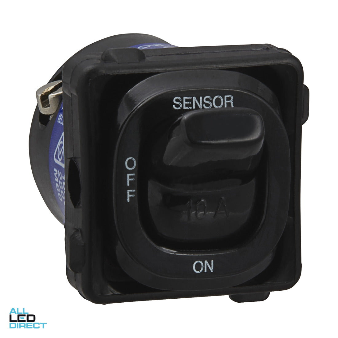 Clipsal 10 Amp 30 SERIES 3 Position Toggle Switch Mech Black Engraved With 'SENSOR/OFF/ON' ALL LED Direct