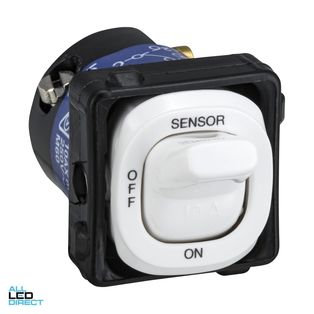 Clipsal 10 Amp 30 SERIES 3 Position Toggle Switch Mech White Engraved With 'SENSOR/OFF/ON' ALL LED Direct