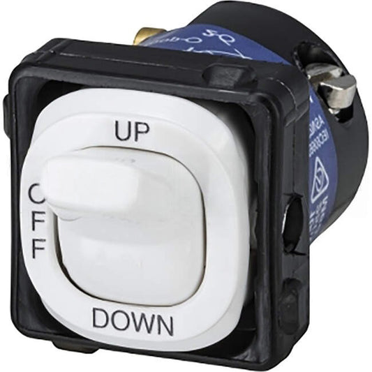 Clipsal 10 Amp 30 SERIES 3 Position Toggle Switch Mech White Engraved With 'UP/OFF/DOWN'