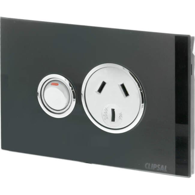 Clipsal 10 Amp SATURN Single Internal Powerpoint Espresso Black