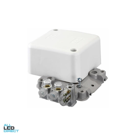 HPM 68mm x 68mm x 38mm Shallow Square Junction Box With 4 x 40 Amp Screw Connectors