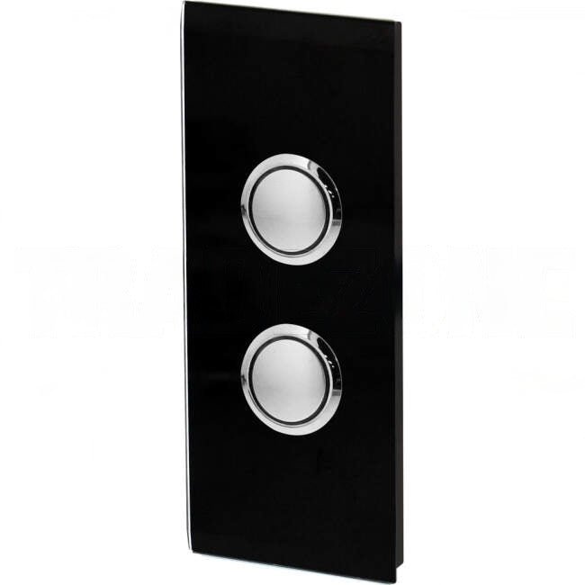 Clipsal 2 Gang SATURN Vertical Architrave Grid & Cover Plate Excluding Mech Espresso Black