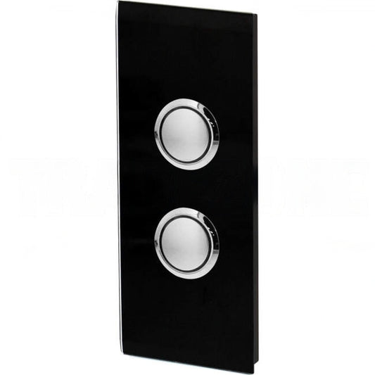 Clipsal 2 Gang SATURN Vertical Architrave Grid & Cover Plate Excluding Mech Espresso Black