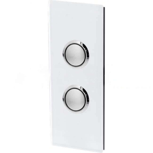 Clipsal 2 Gang SATURN Vertical Architrave Grid & Cover Plate Excluding Mech Pure White