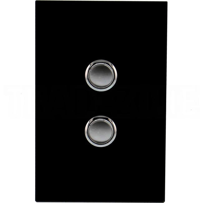 Clipsal 2 Gang SATURN Push Button Grid & Cover Plate Excluding Mechs Espresso Black