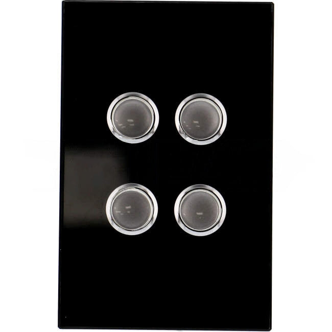 Clipsal 4 Gang SATURN Internal Push Button Switch Cover Plate Espresso Black