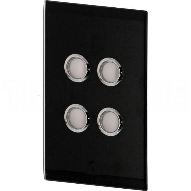 Clipsal 4 Gang SATURN Internal Push Button Switch Cover Plate Espresso Black