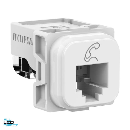 Clipsal RJ12 Phone Mech Extra Vivid White Each