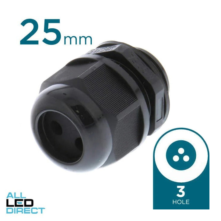 Cobalt Solar Energy 25mm  Solar Nylon Gland With 3 Hole x 5.5mm Each