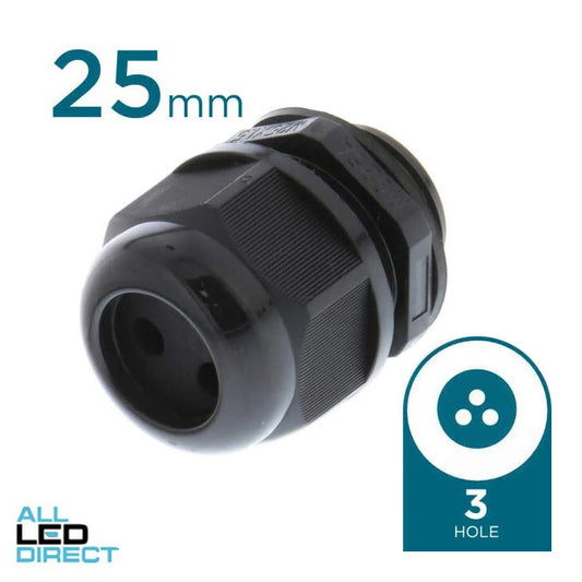 Cobalt Solar Energy 25mm  Solar Nylon Gland With 3 Hole x 5.5mm Each