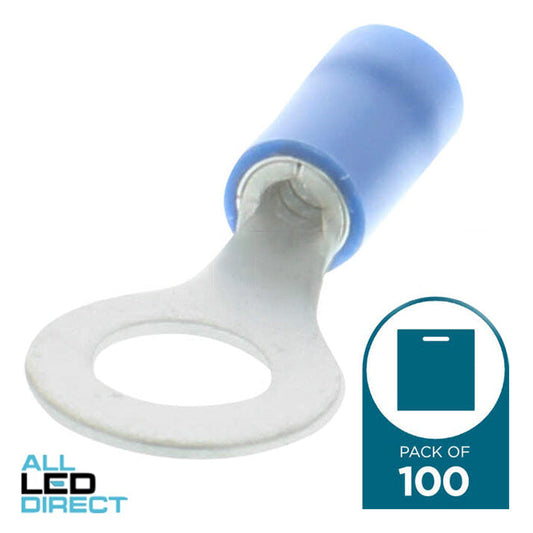 Wattmaster Stud Ring Terminal Suitable For 6mm Blue Pack Of 100