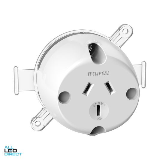 Clipsal 10 Amp 3 Pin Single Plug Base White (Superseded by 413E-WE, SKU#109587) ALL LED Direct