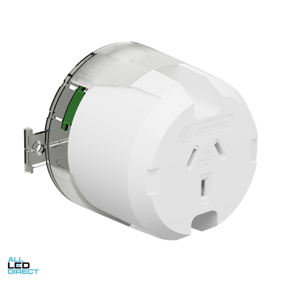 Clipsal 10 Amp 3 Pin Single Plug Base White ALL LED Direct