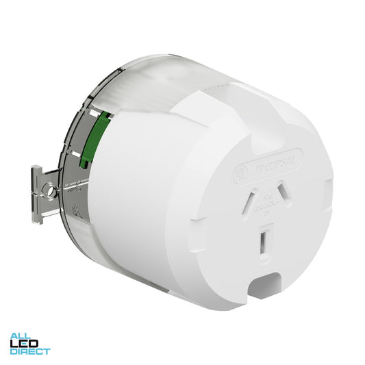 Clipsal 10 Amp 3 Pin Single Plug Base White ALL LED Direct