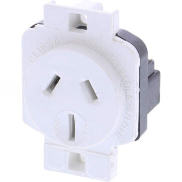 Clipsal 15 Amp 3 Pin Single Plug Base With Auto Switch Plug Only White