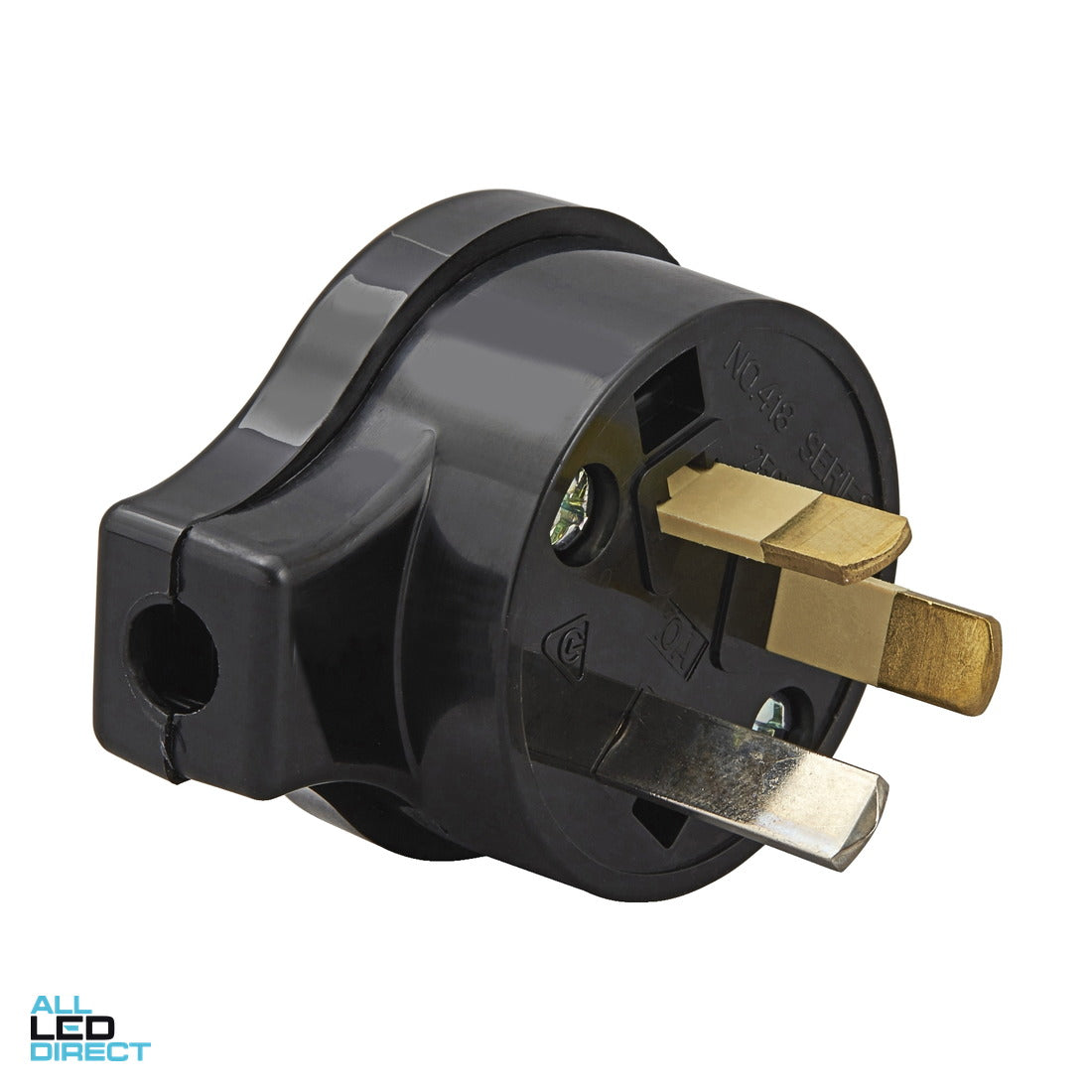 Clipsal 10 Amp 3 Pin Male Plug Top With Side Entry Black ALL LED Direct